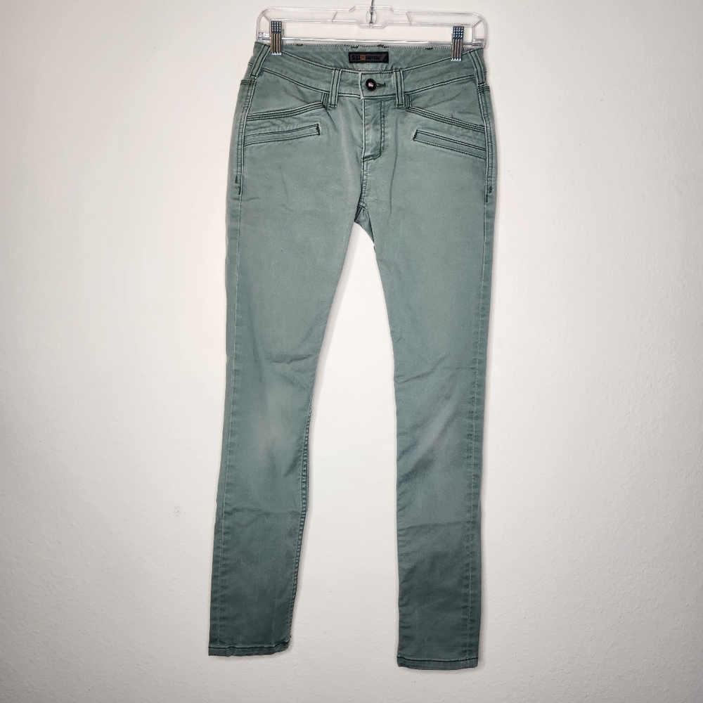 5.11 Tactical Womens 0 Green Skinny Pants